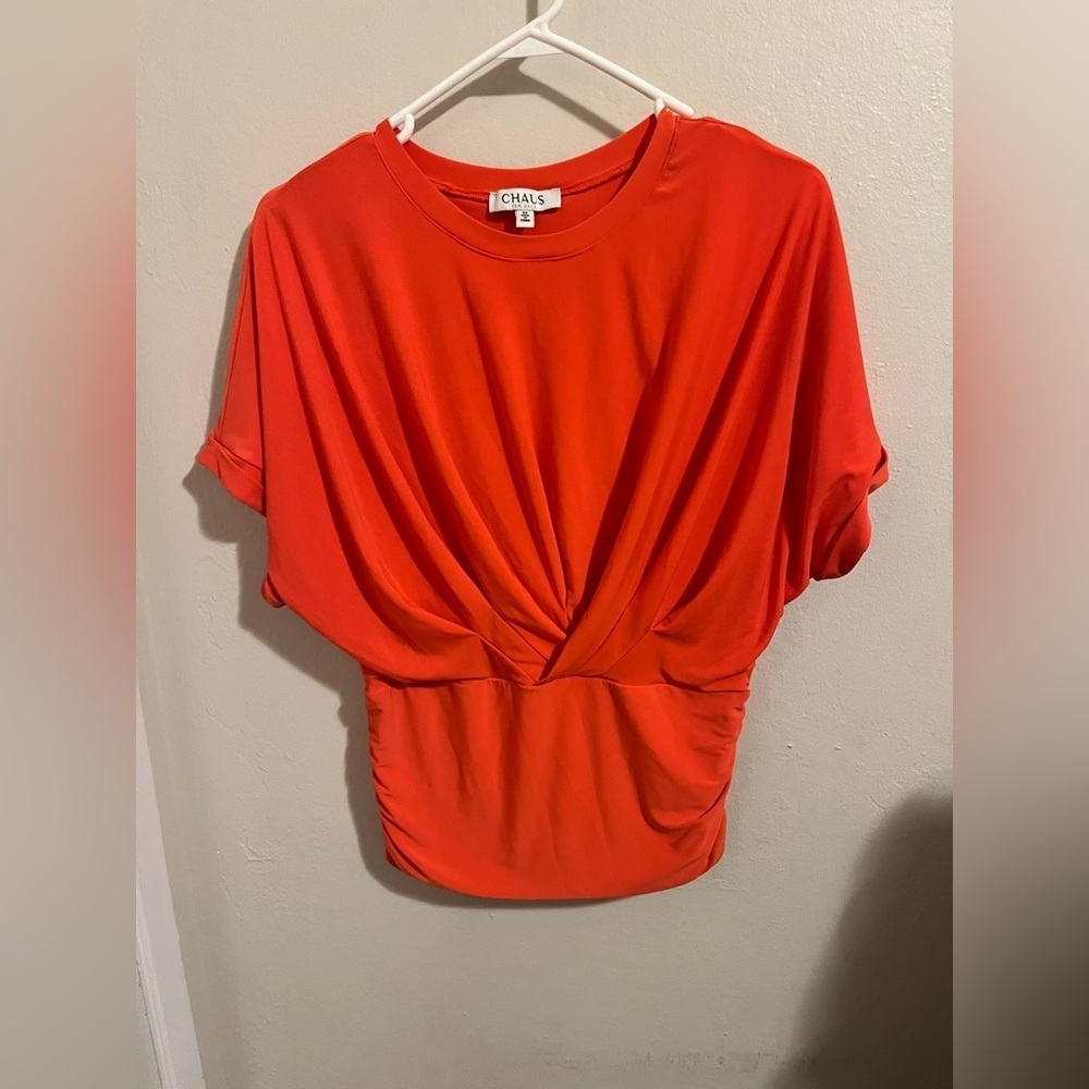 Chaus‎ Women's Bold Red Gathered Blouse